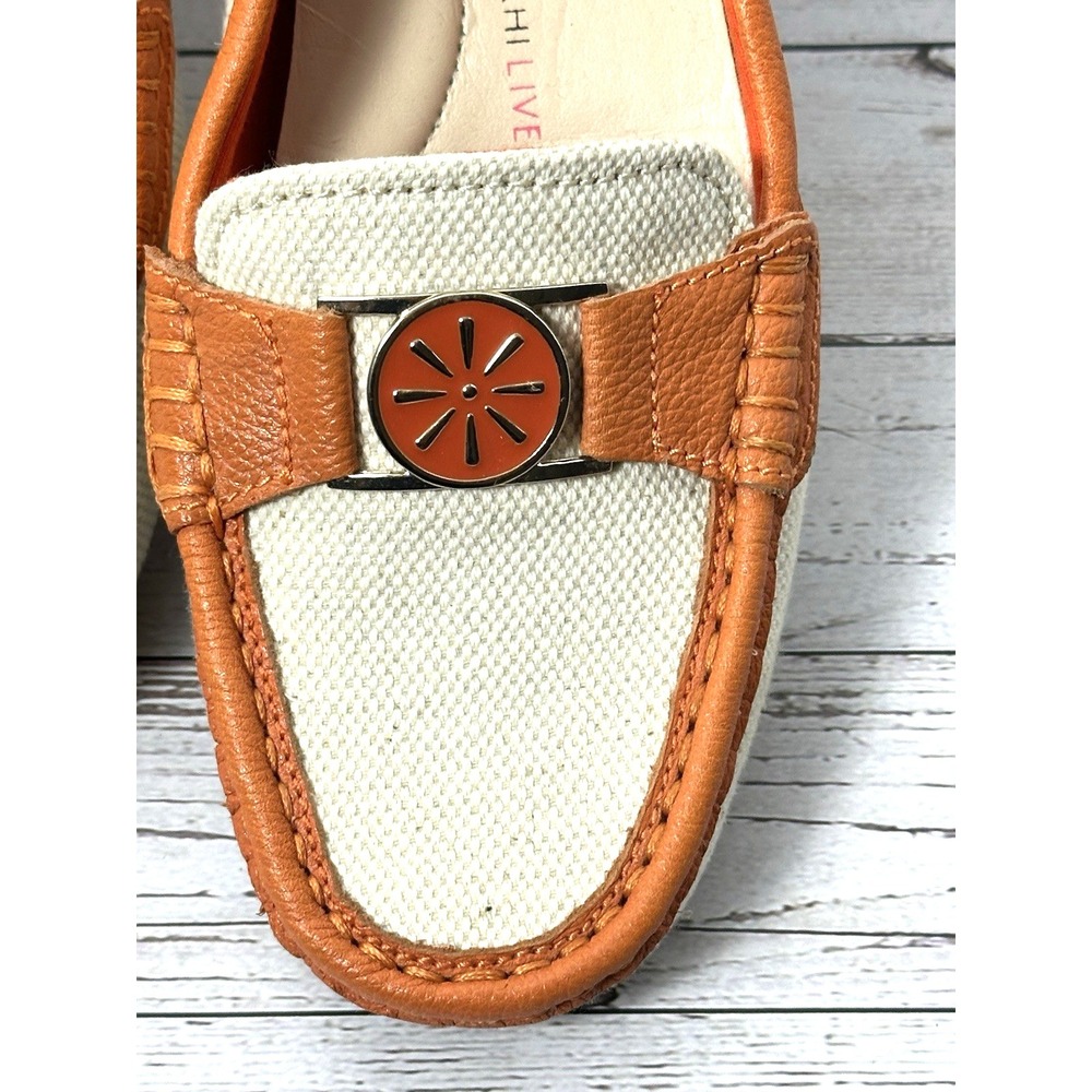 Isaac Mizrahi Live! women's loafers  Orange Trim With Canvas Size 8.5M‎ - Picture 5 of 16